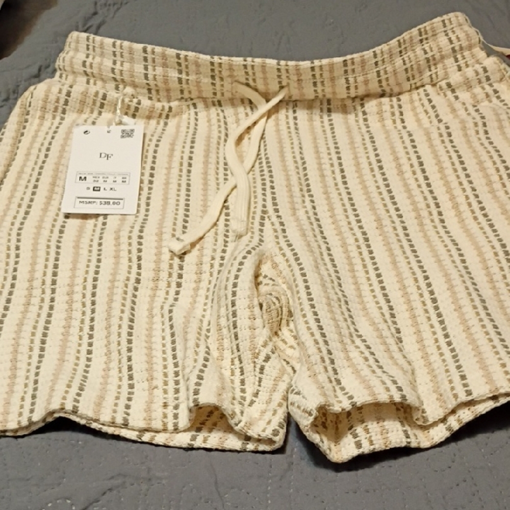 Denim & Flower Beige and Brown Striped Shorts